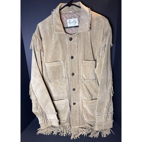Scully Other - Vtg Scully Genuine Leather Fringe Native Style Pockets Mens 44 Cowboy Western